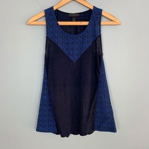 J Crew Eyelet Linen Tank Top Blouse XS